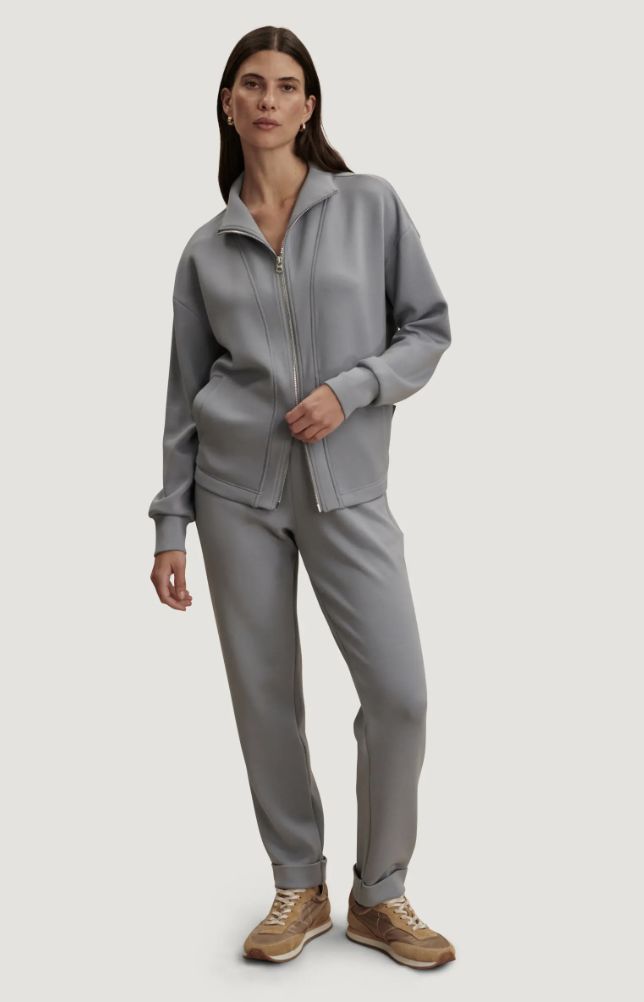 Varley Arlene Zip Through Sweat in Wind Blue