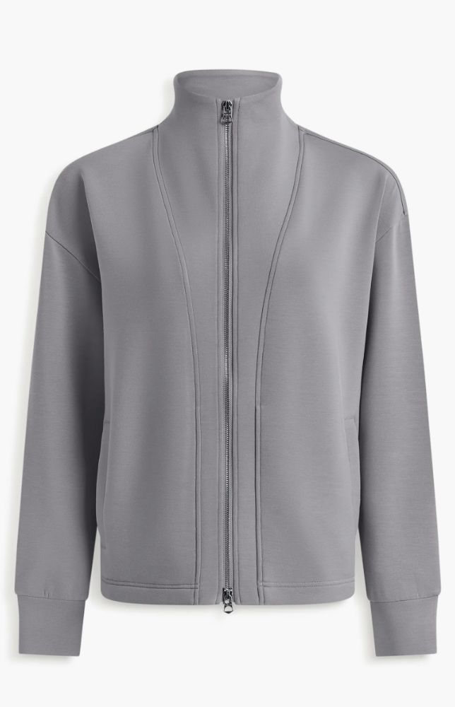 Varley Arlene Zip Through Sweat in Wind Blue