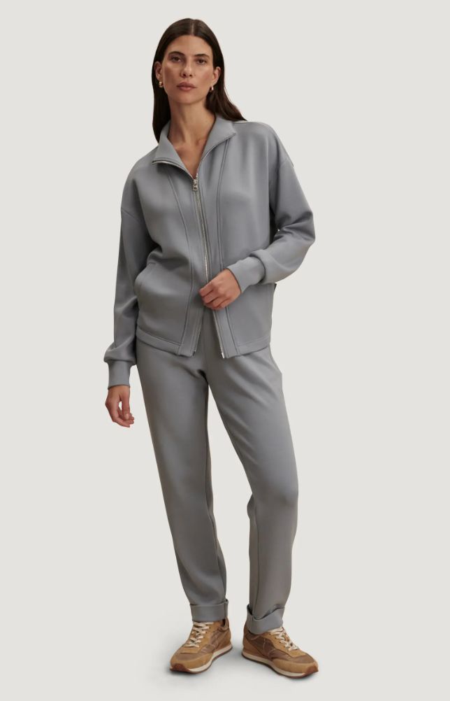 Varley Arlene Zip Through Sweat in Wind Blue