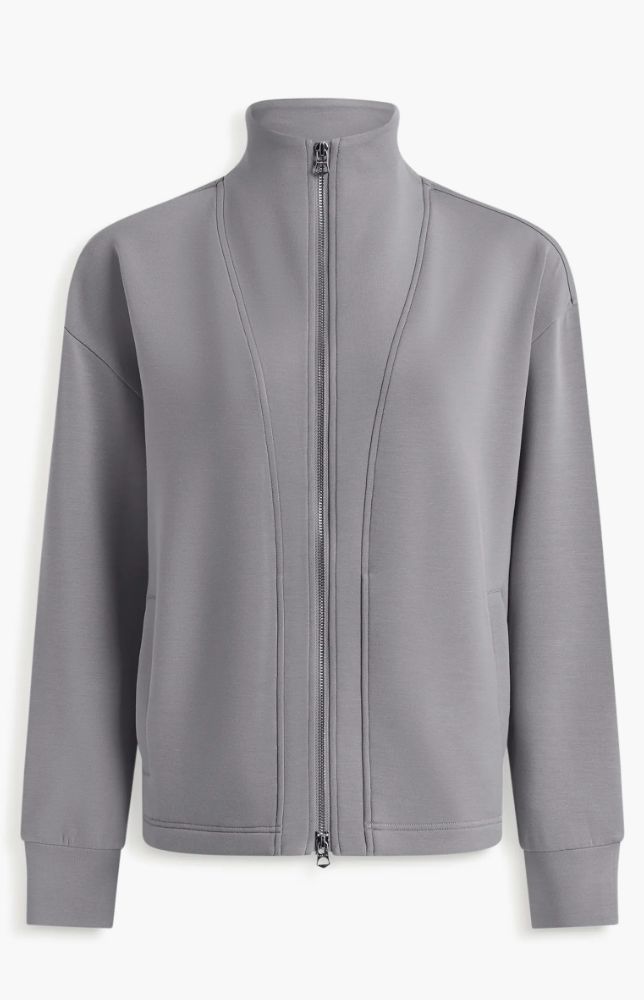 Varley Arlene Zip Through Sweat in Wind Blue