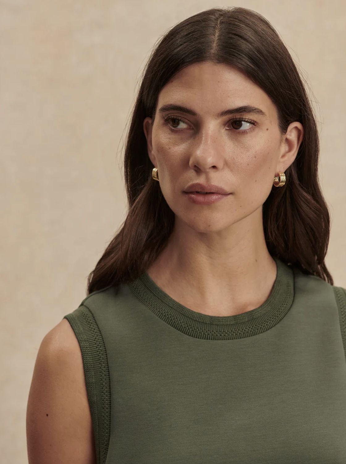 Varley Shea Crop Tank in Thyme