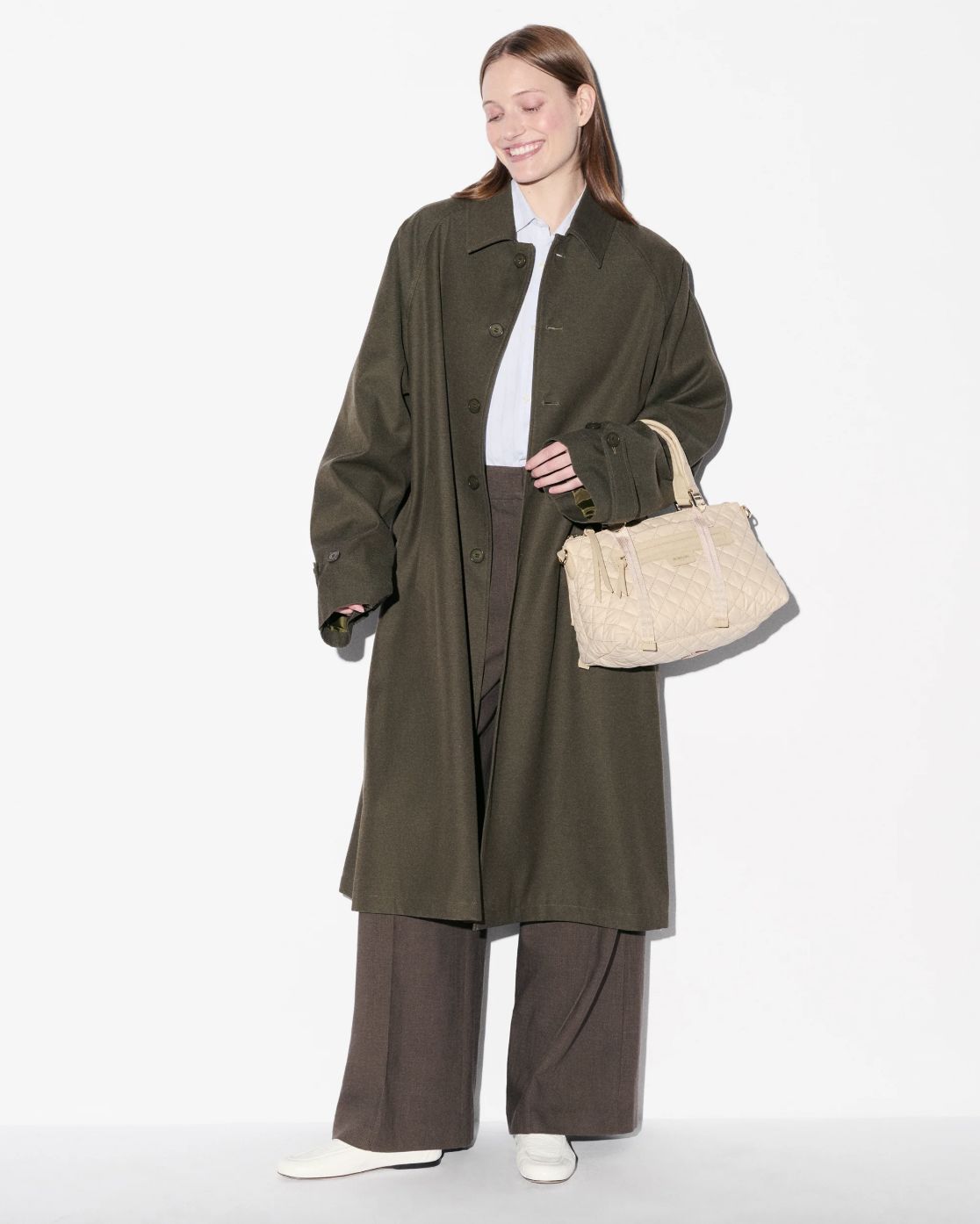 MZ Wallace Small Park Satchel in Buff