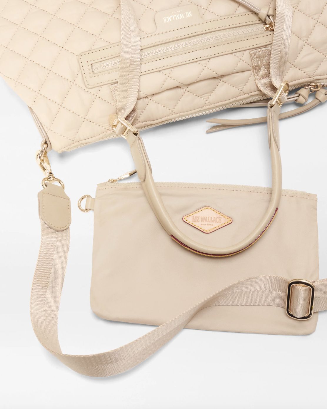 MZ Wallace Small Park Satchel in Buff