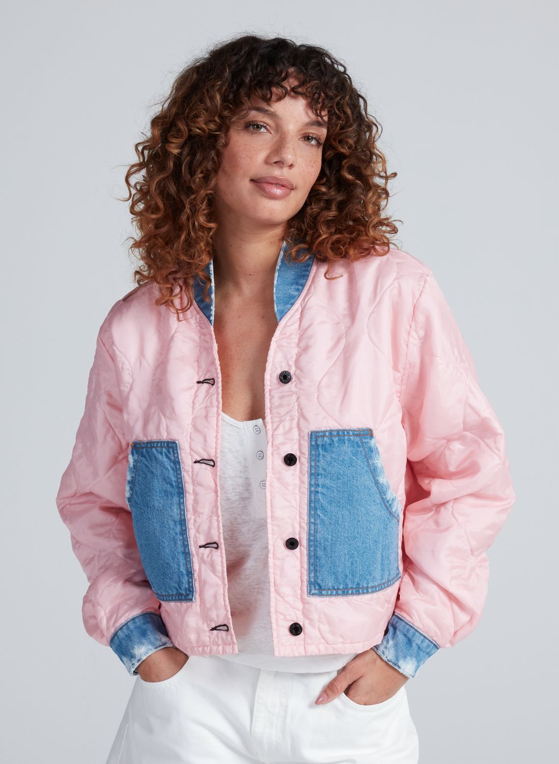 ASKK NY The Peak Liner Jacket, Color: Pink Blondie, Size: XS