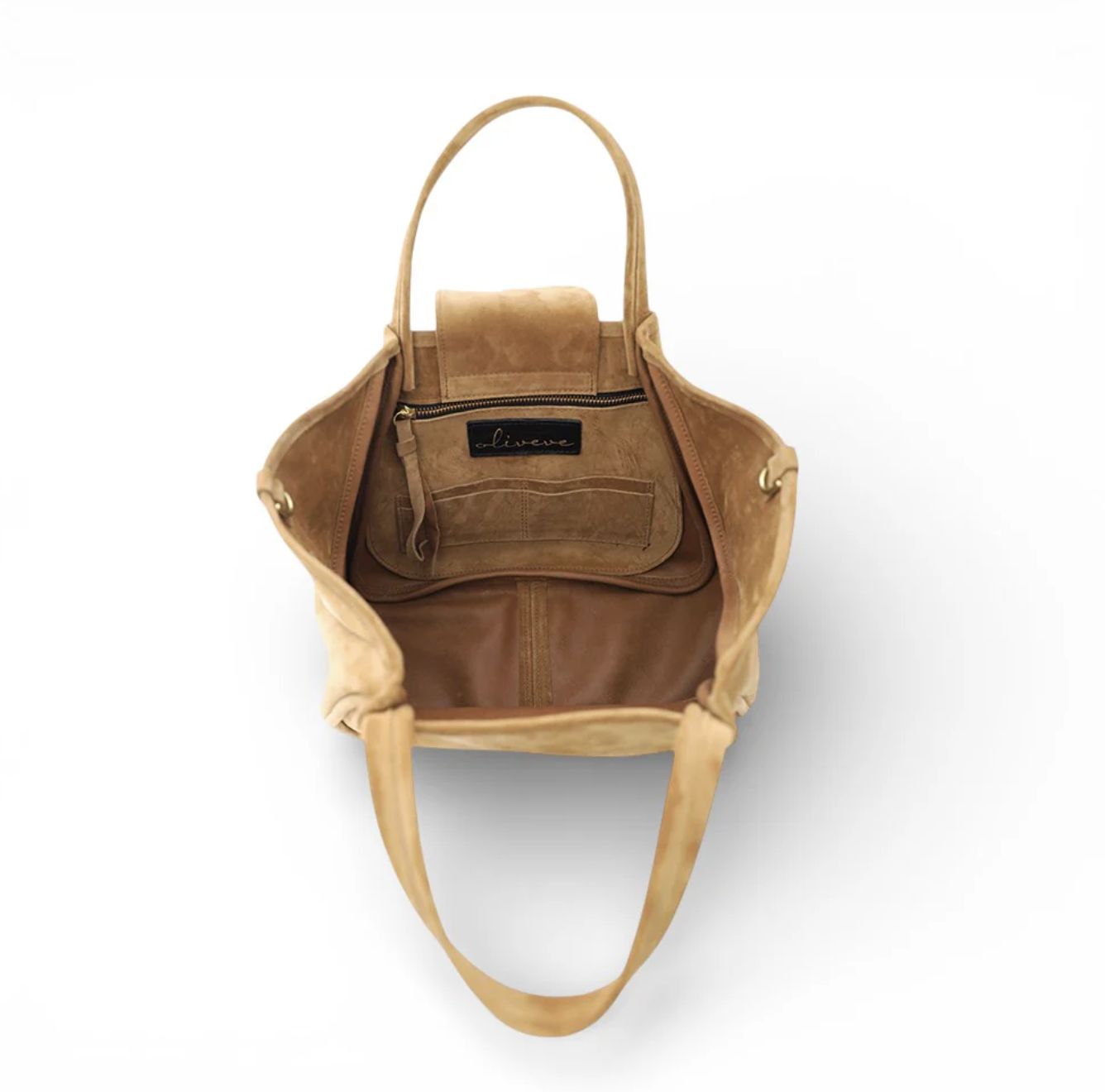 Oliveve Vittoria Pane Suede Tote