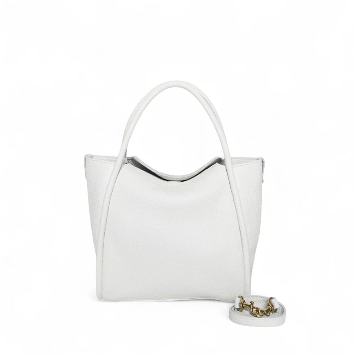 Oliveve Serena Satchel in White Buffalo Leather