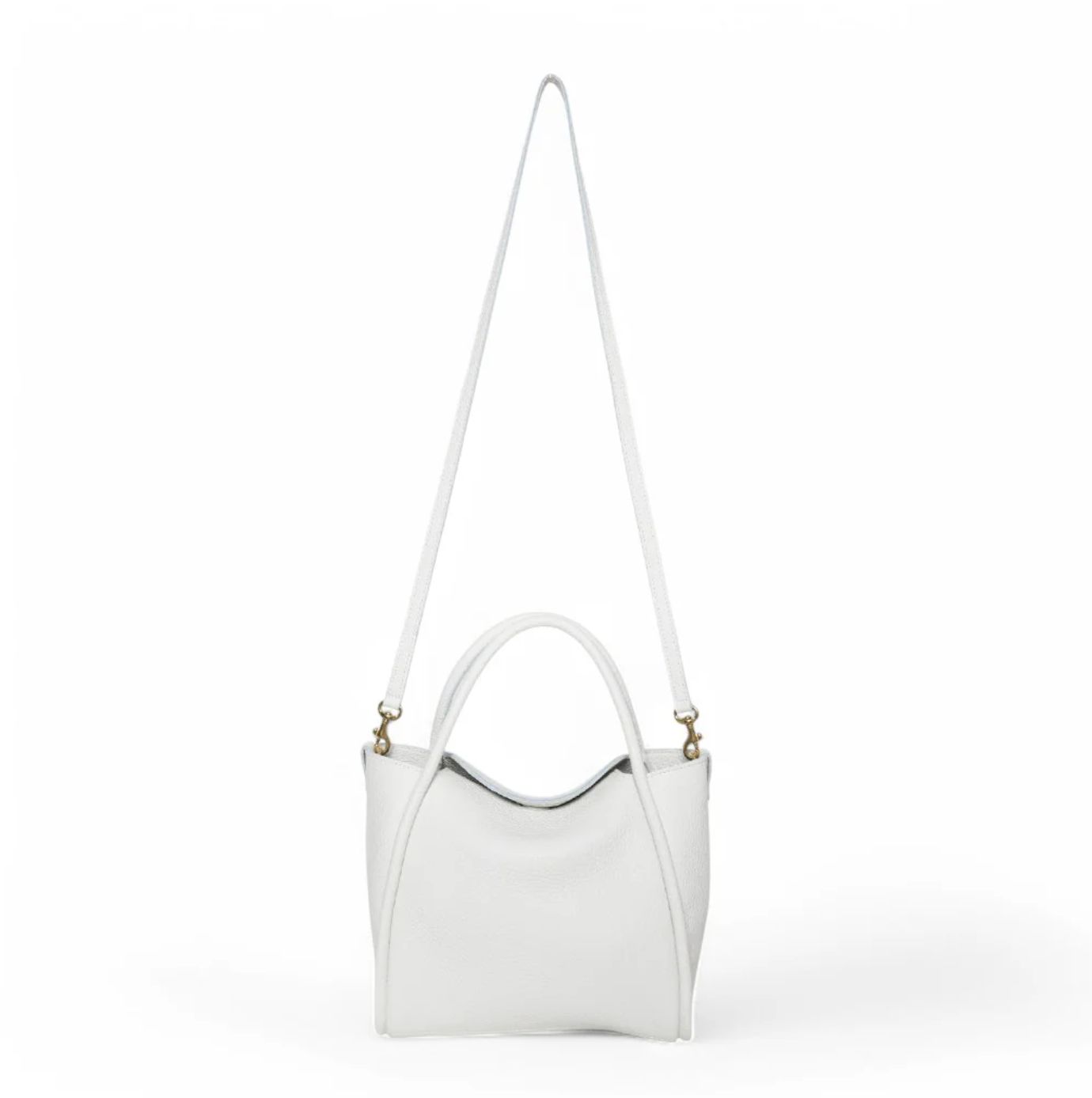 Oliveve Serena Satchel in White Buffalo Leather