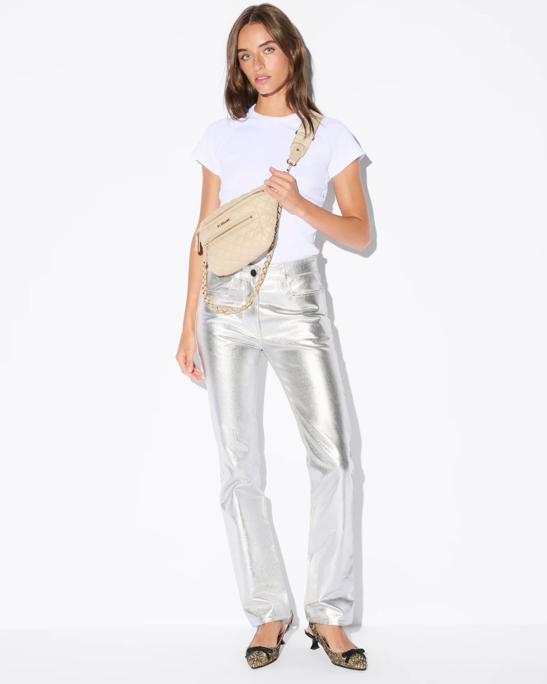MZ Wallace Small Crosby Sling Bag in Buff MZ Wallace Small Crosby Sling Bag in Buff