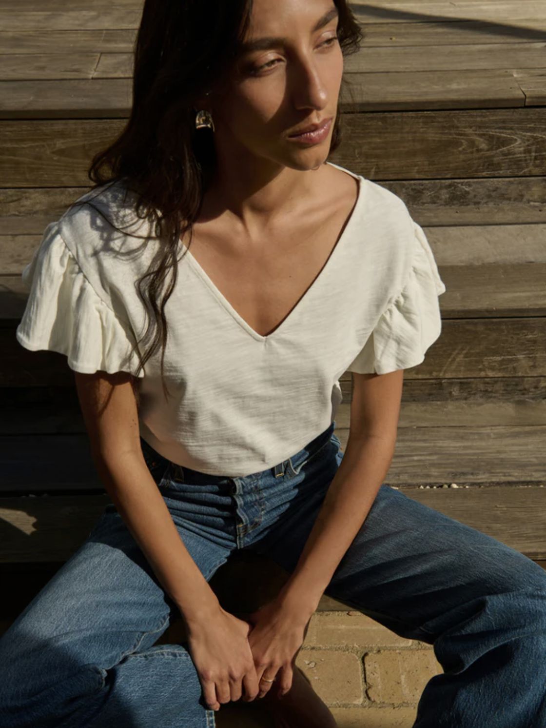 Nation Emmy Flutter Sleeve Top