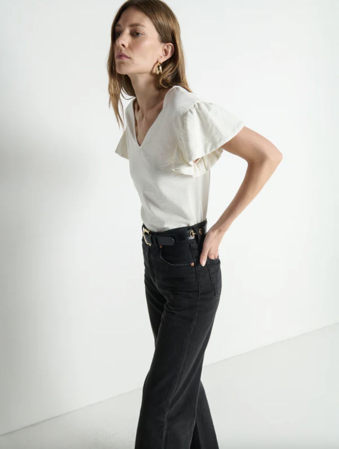 Nation Emmy Flutter Sleeve Top