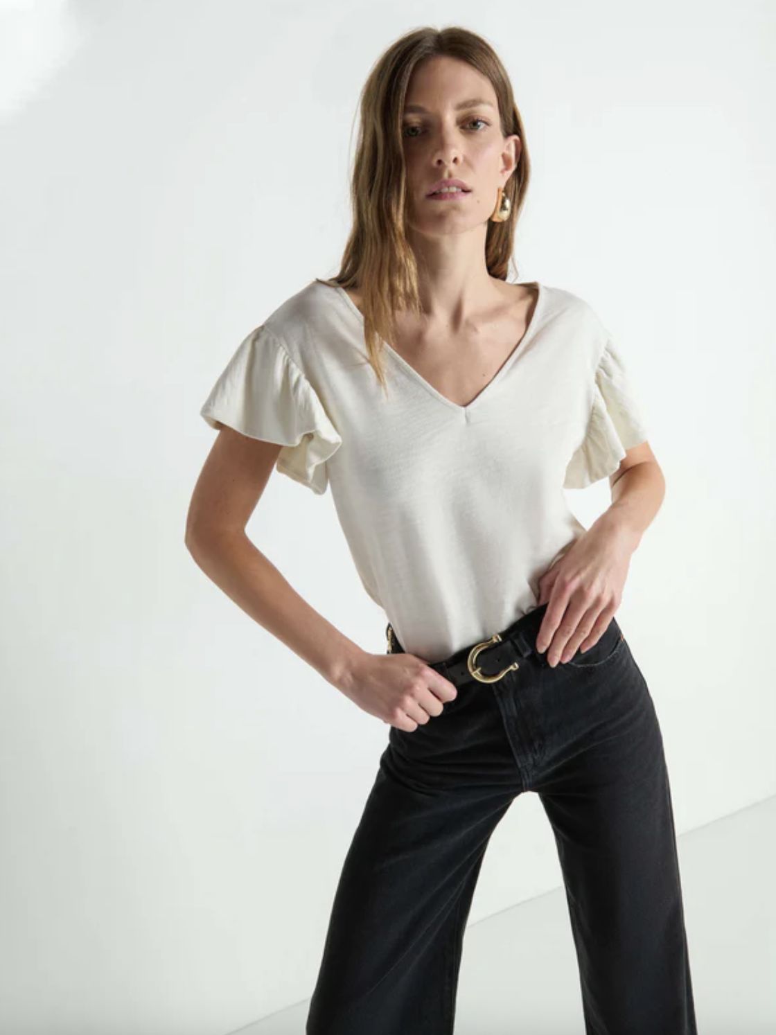 Nation Emmy Flutter Sleeve Top