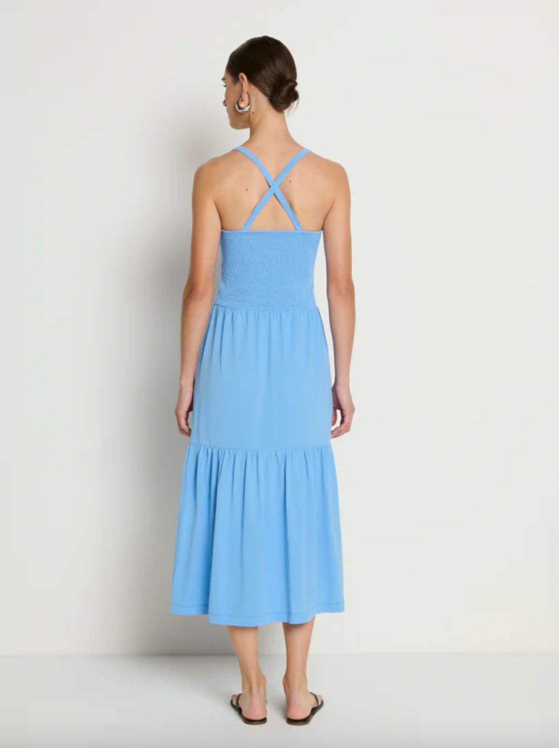 Nation Penelope Smocked Midi Dress in Laguna