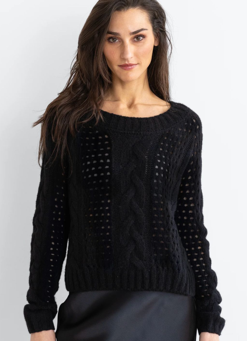 Go Silk Go Open Air Sweater in Black
