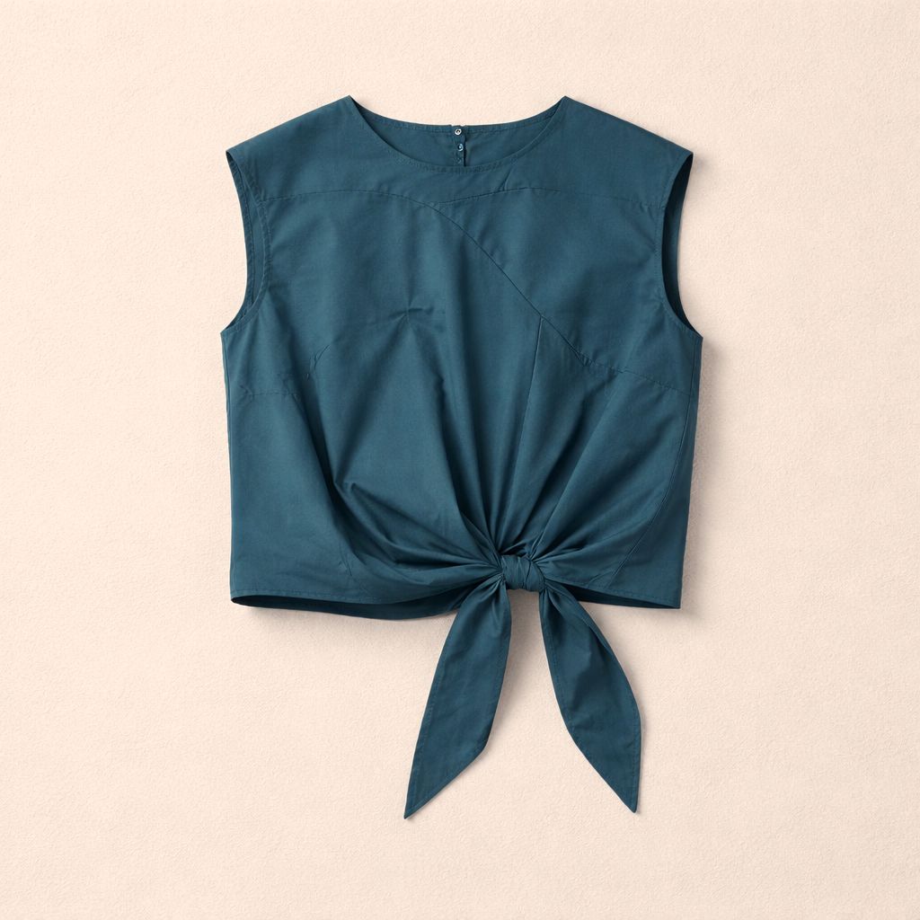 Liviana Conti Gwen Side Tie Blouse in Eucoliptis