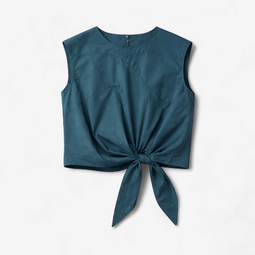 Liviana Conti Gwen Side Tie Blouse in Eucoliptis