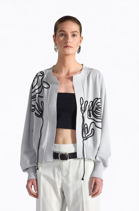 Liviana Conti Flower Stitch Cardigan