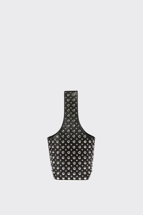 Liviana Conti Debbie Studded Bucket Bag in Black