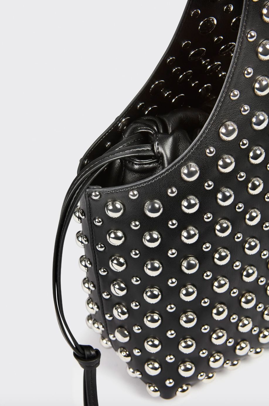 Liviana Conti Debbie Studded Bucket Bag in Black