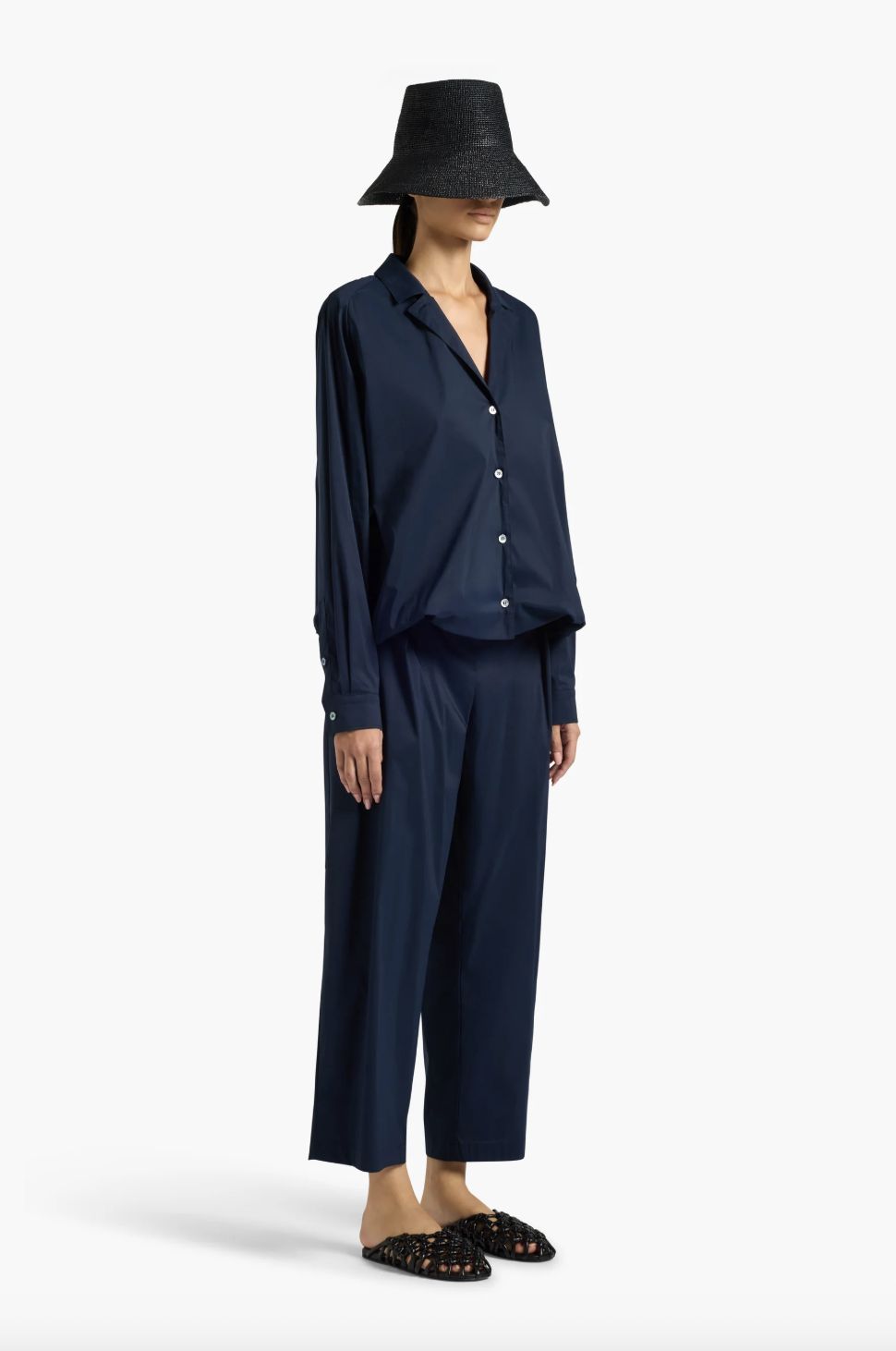 Liviana Conti Cotton Trouser Navy