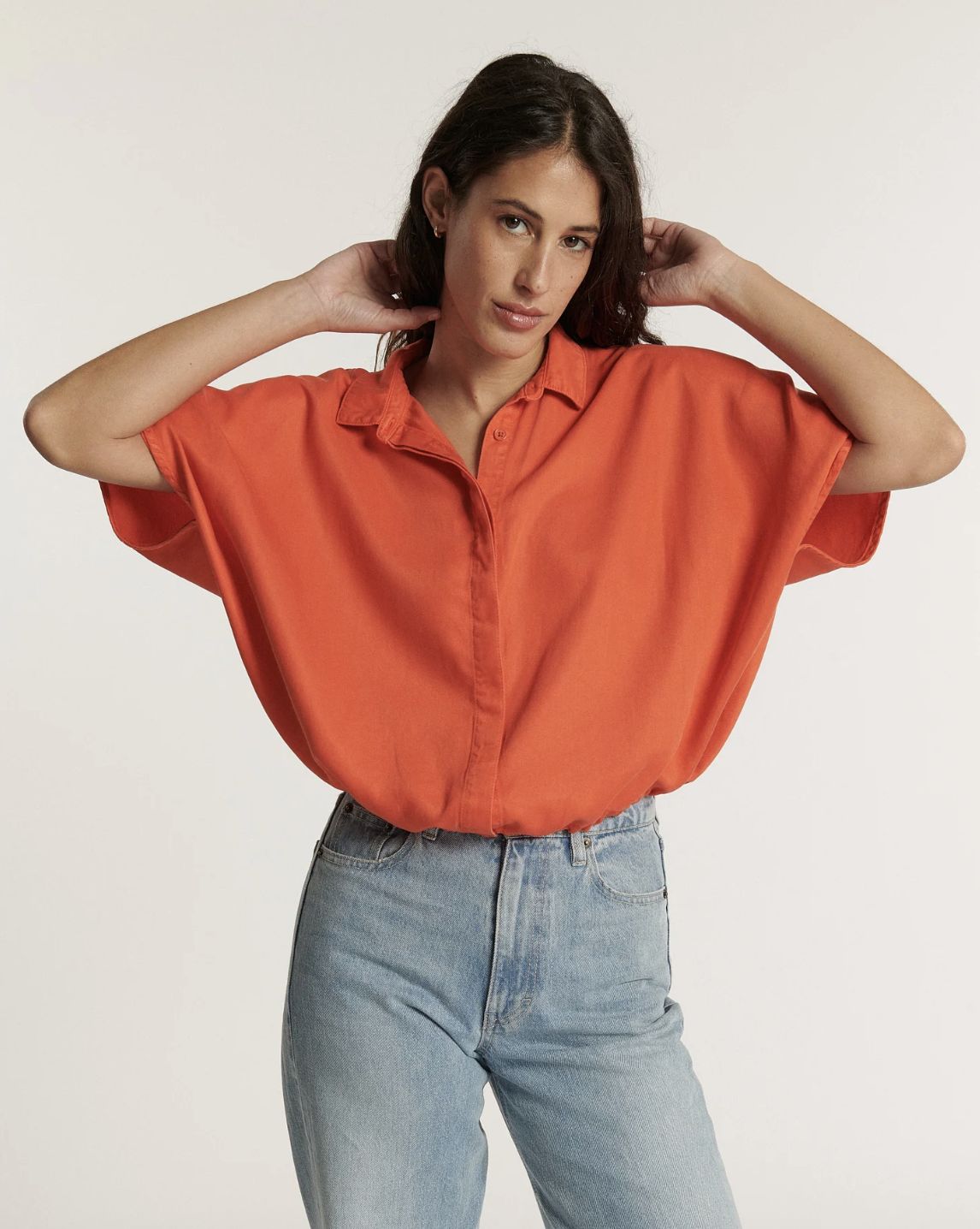 Labdip Deva Tencel Top in Tangerine