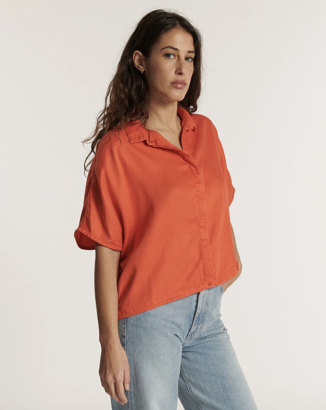 Labdip Deva Tencel Top in Tangerine
