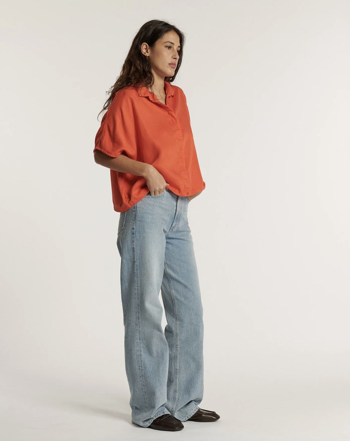 Labdip Deva Tencel Top in Tangerine