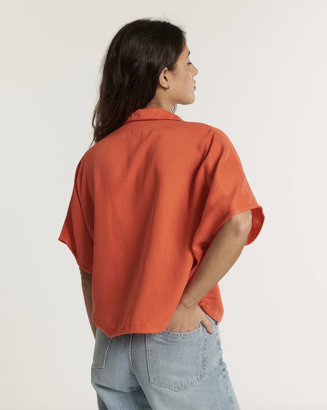 Labdip Deva Tencel Top in Tangerine