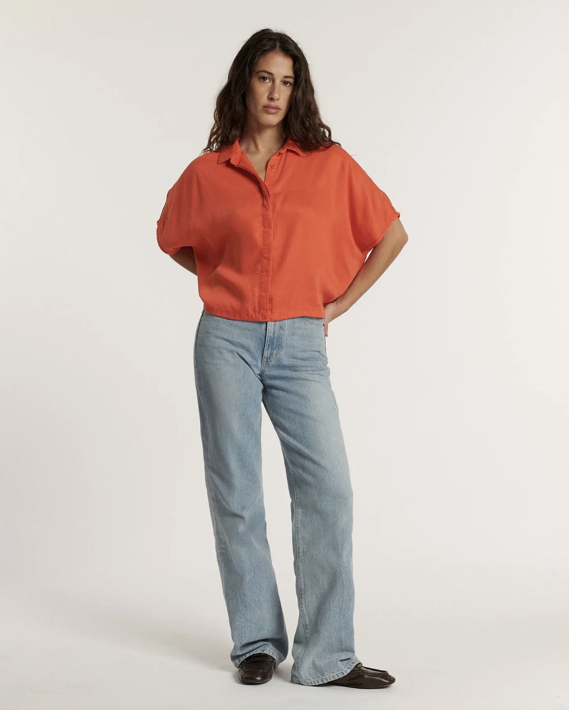 Labdip Deva Tencel Top in Tangerine