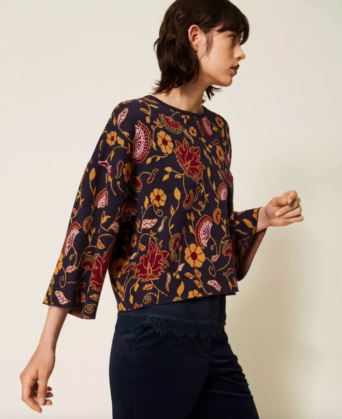 Actitude Jacquard Floral Sweater