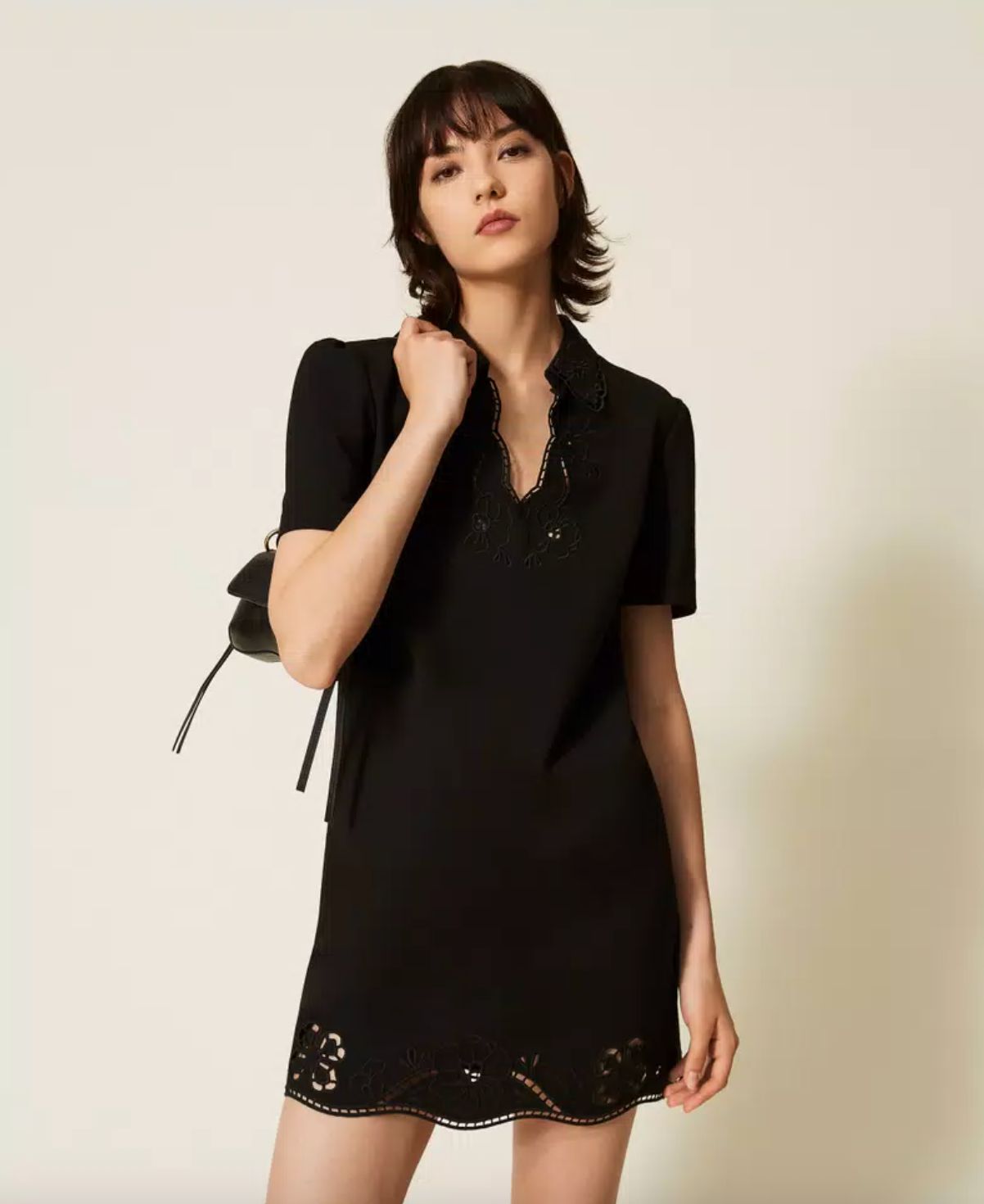 Twinset Short Dress with Broderie Anglaise