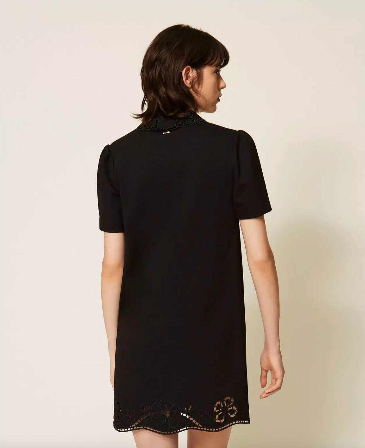 Twinset Short Dress with Broderie Anglaise