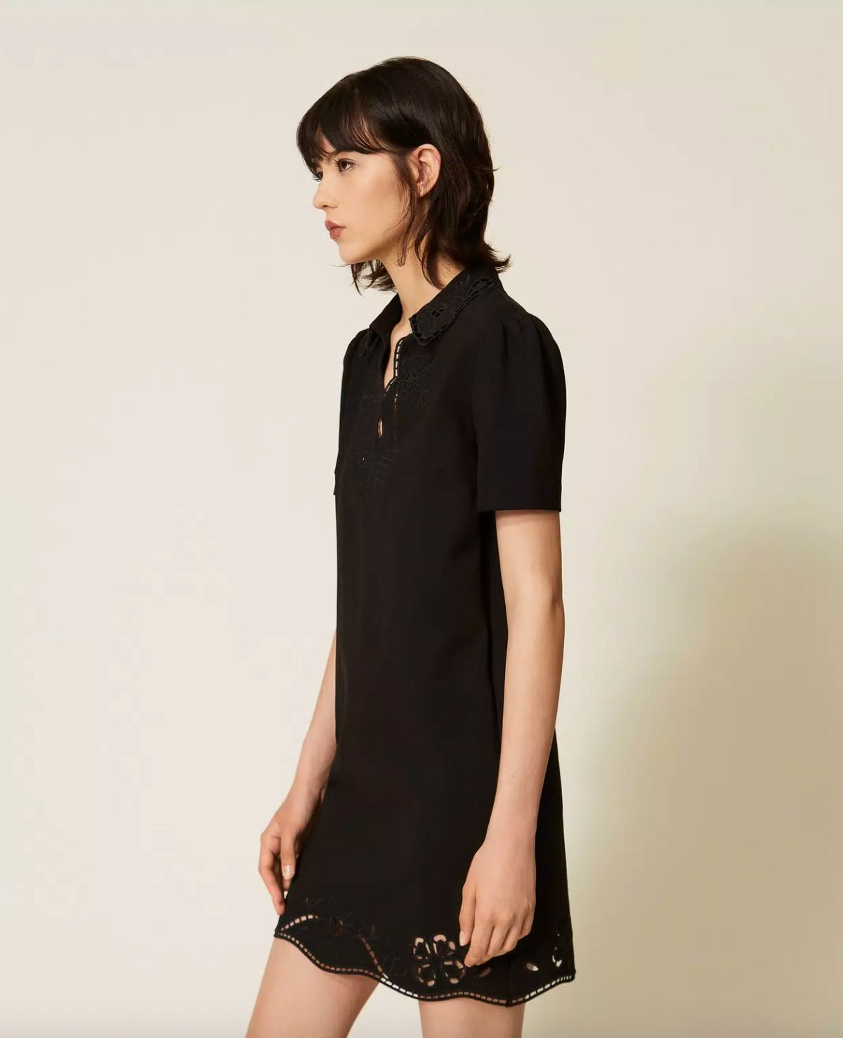 Twinset Short Dress with Broderie Anglaise