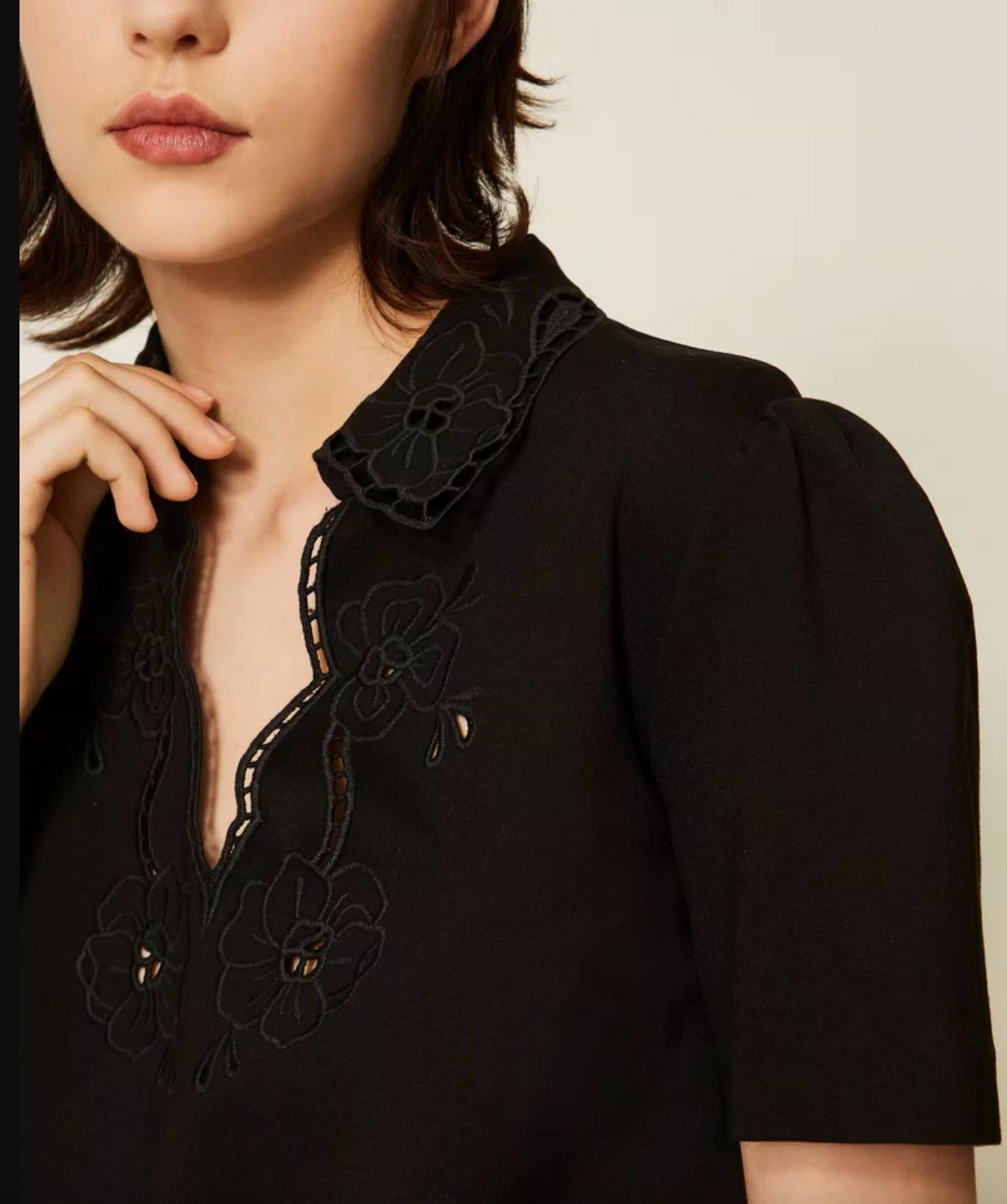 Twinset Short Dress with Broderie Anglaise
