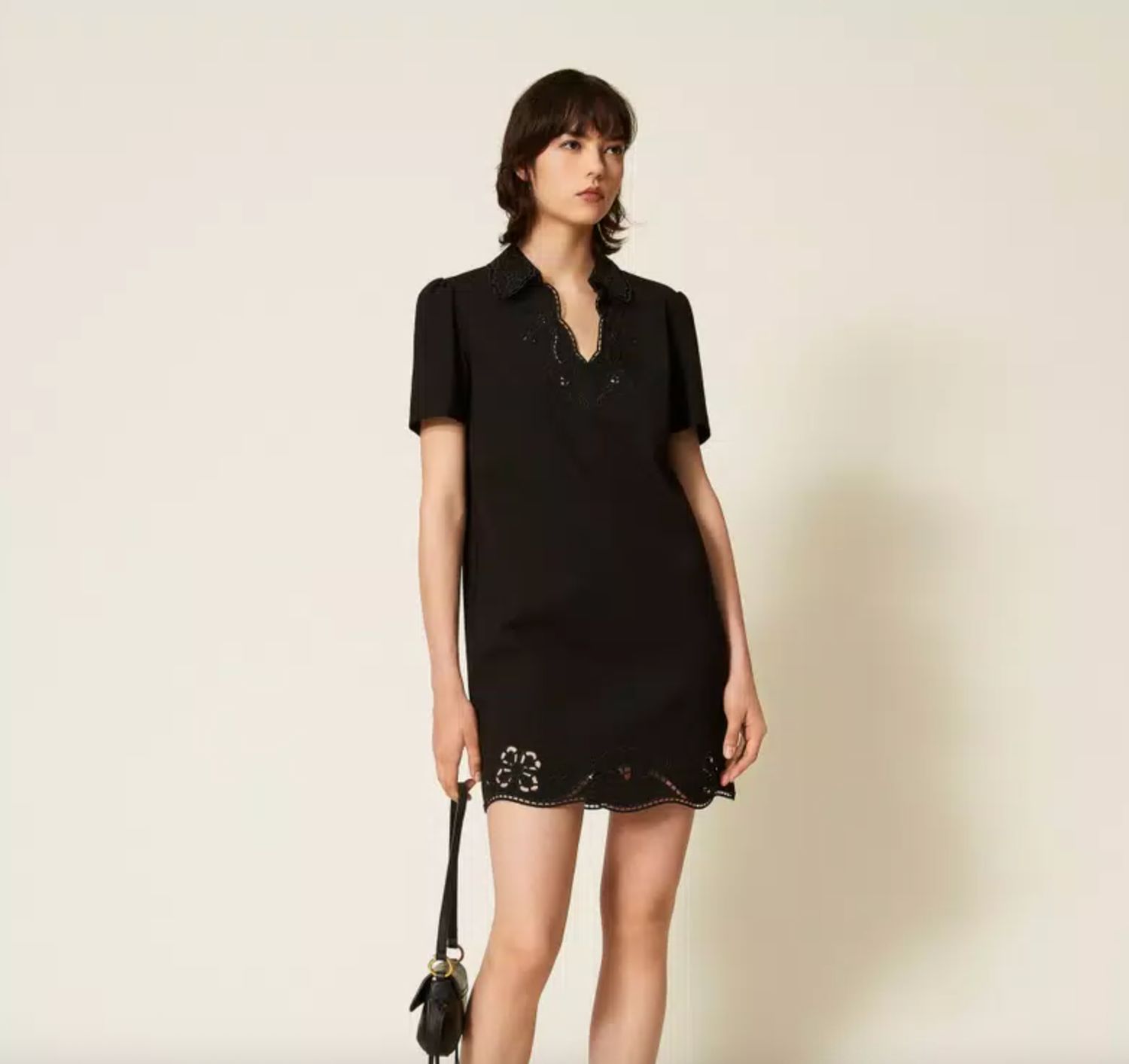 Twinset Short Dress with Broderie Anglaise