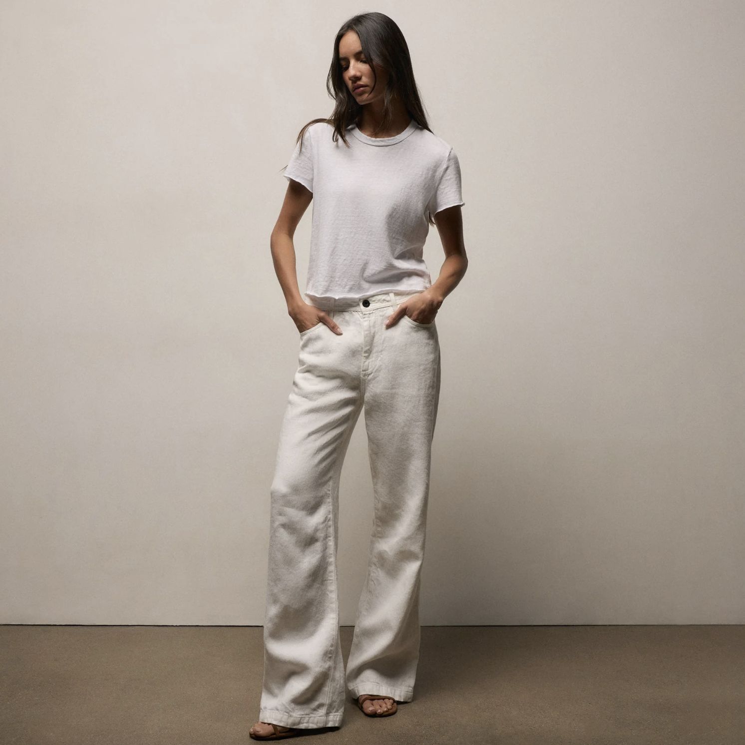 James Perse Slub Jersey Shrunken Tee