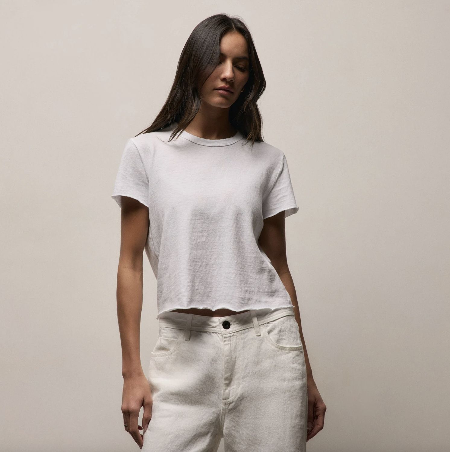 James Perse Slub Jersey Shrunken Tee