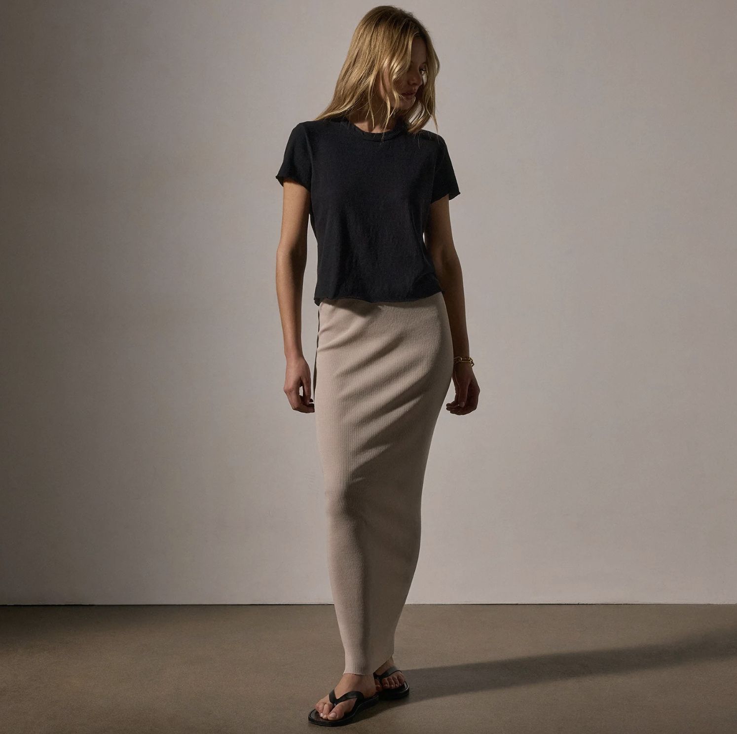James Perse Slub Jersey Shrunken Tee