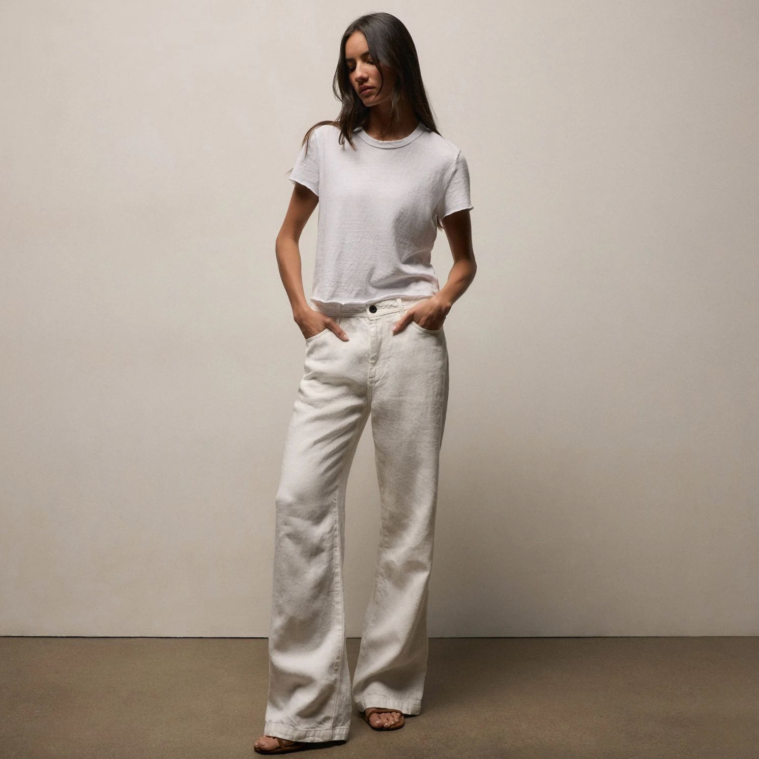 James Perse Slub Jersey Shrunken Tee