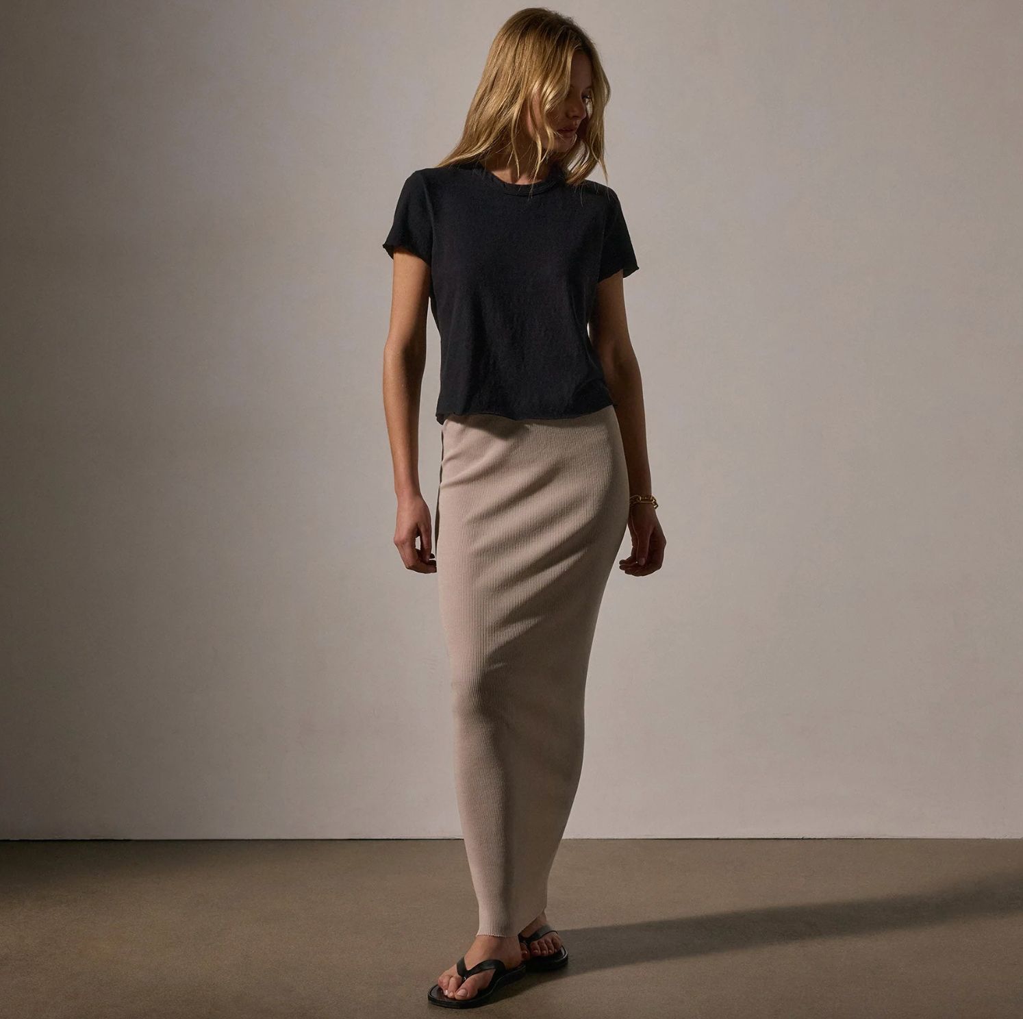 James Perse Slub Jersey Shrunken Tee