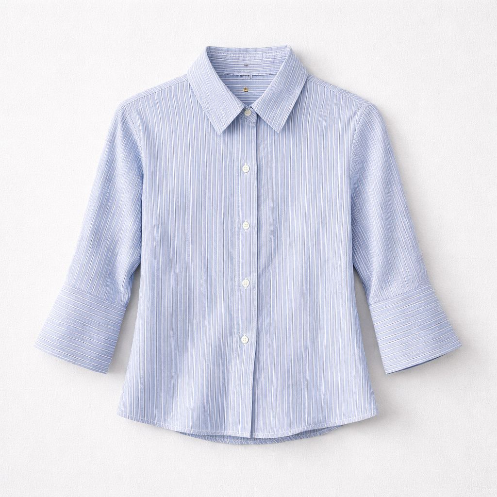 Mona Thalheimer 3/4 Sleeve Crinkle Blouse