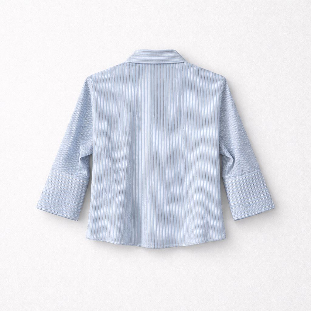 Mona Thalheimer 3/4 Sleeve Crinkle Blouse