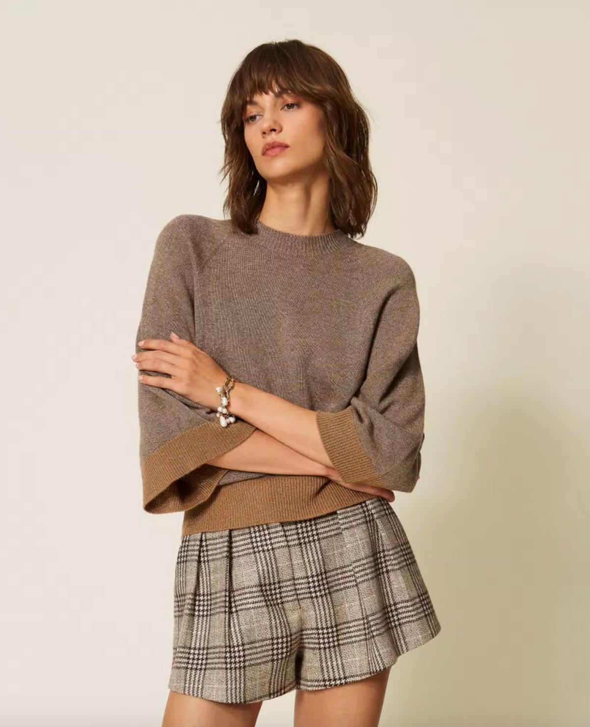 Twinset Cropped Cashmere Blend Sweater