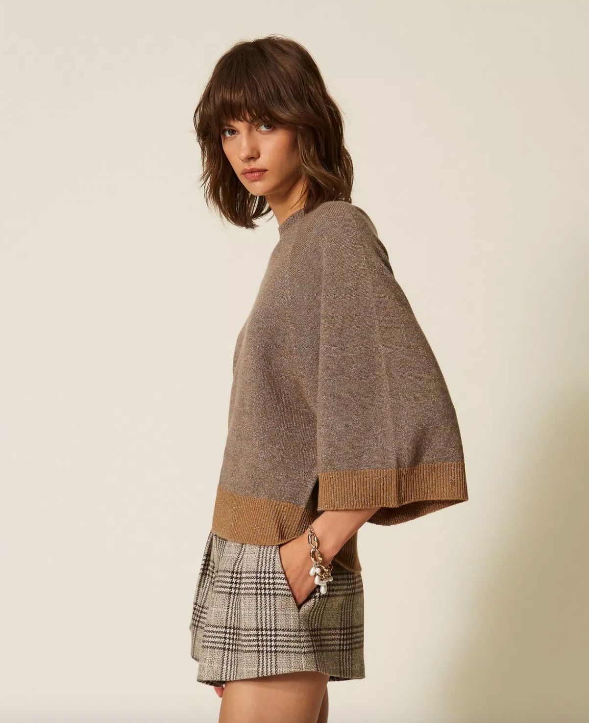 Twinset Cropped Cashmere Blend Sweater
