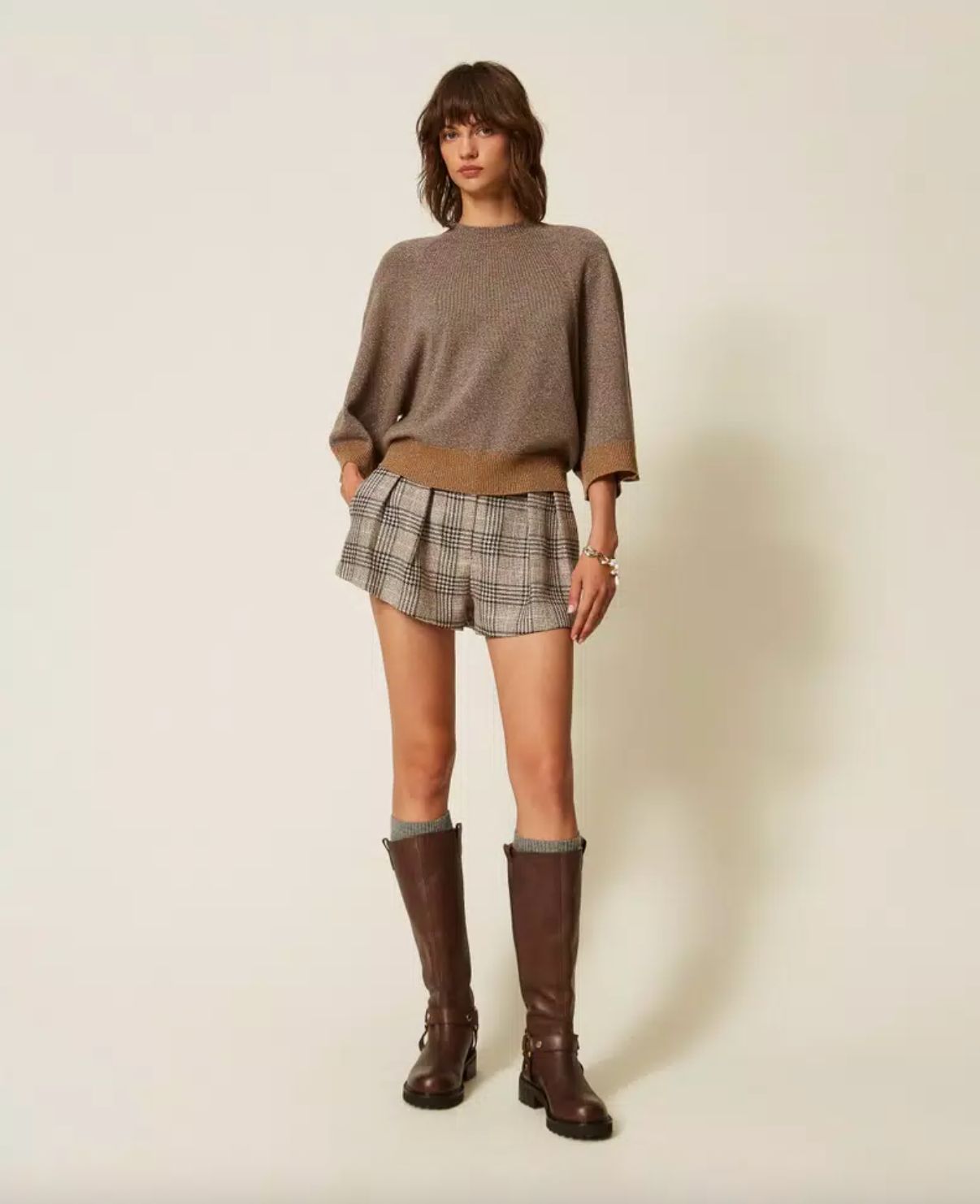 Twinset Cropped Cashmere Blend Sweater