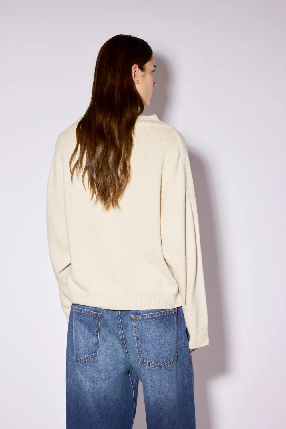 Liviana Conti Funnel Neck Cardigan Beige Melange