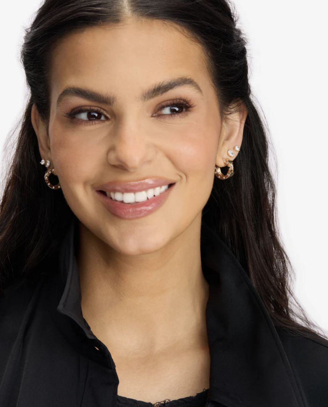 Melinda Maria Ahsley Lock Huggies in Gold