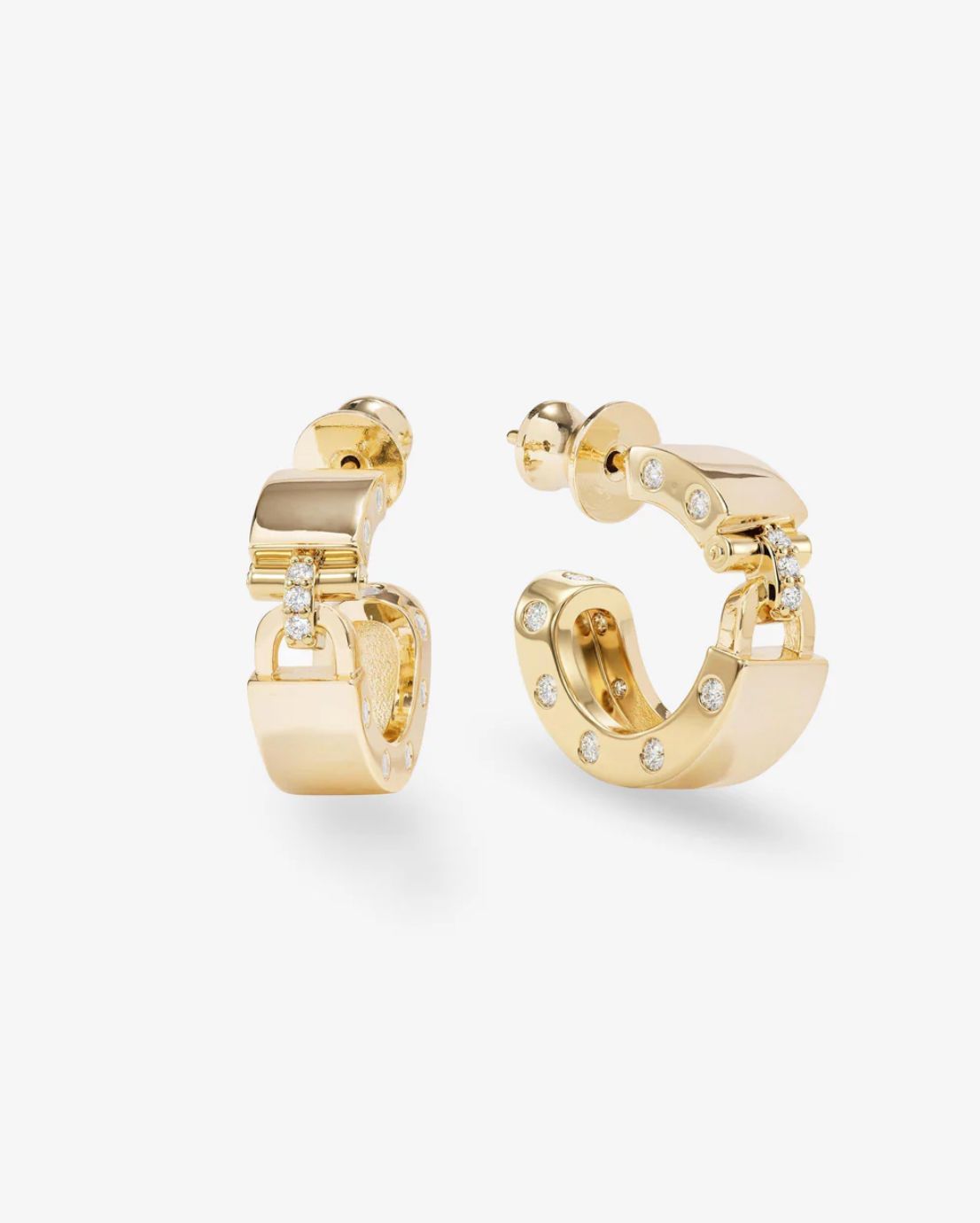 Melinda Maria Ahsley Lock Huggies in Gold