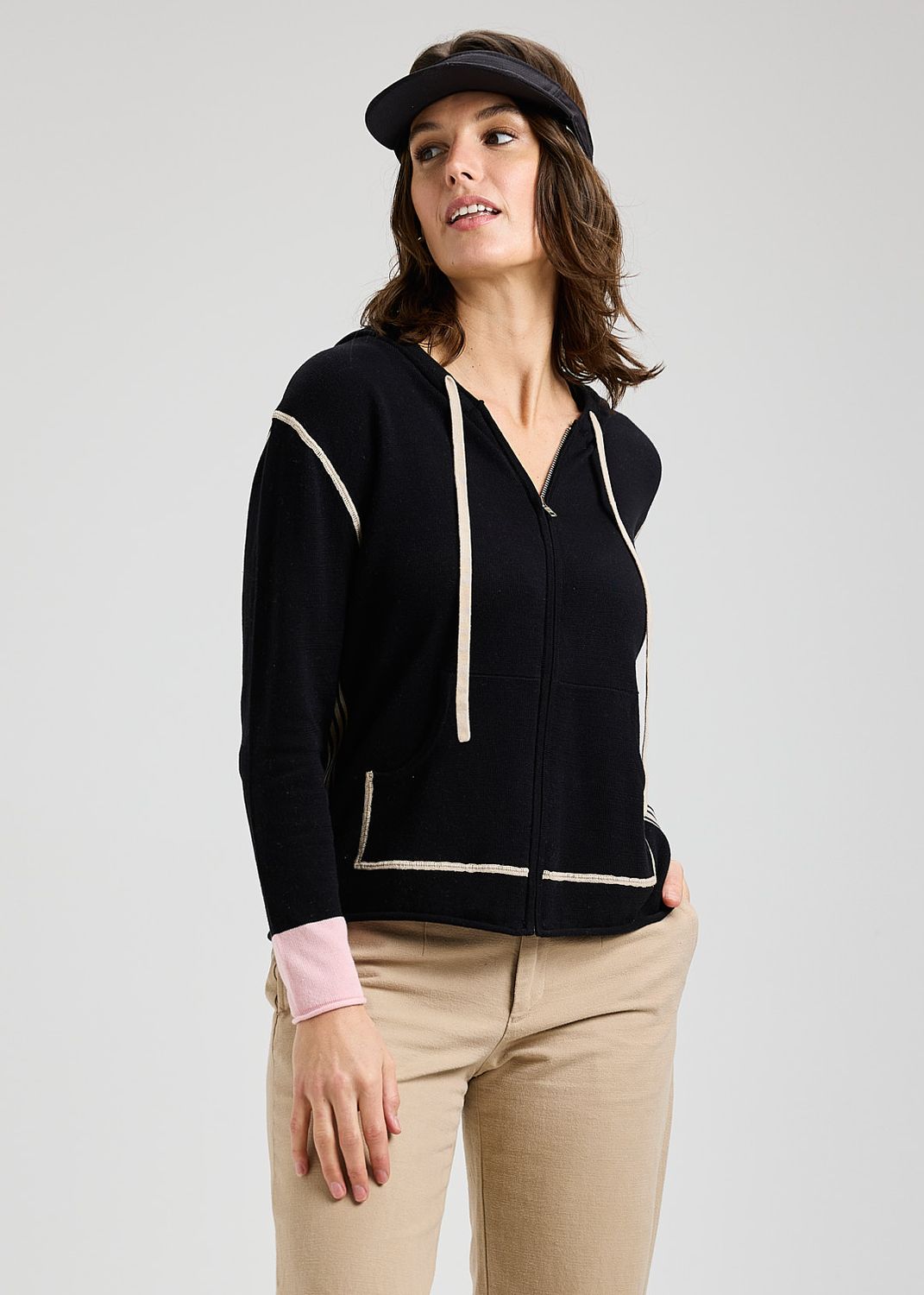 Zaket + Plover Seam Detail Hoodie Black