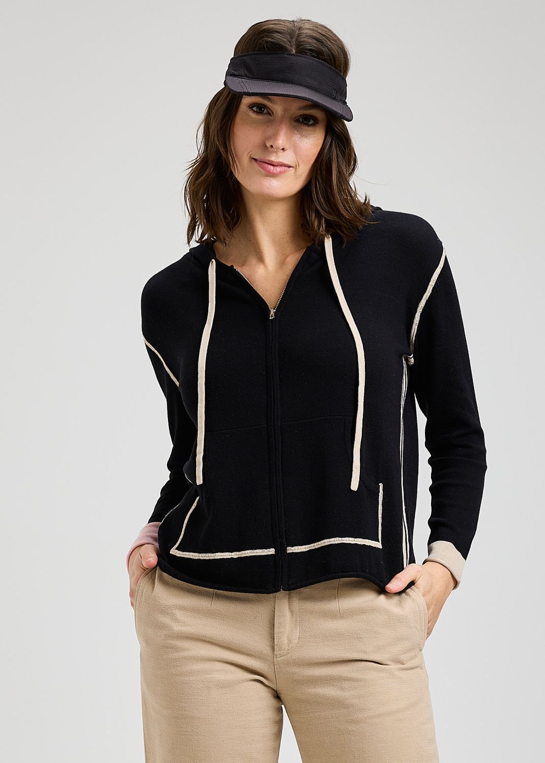 Zaket + Plover Seam Detail Hoodie Black