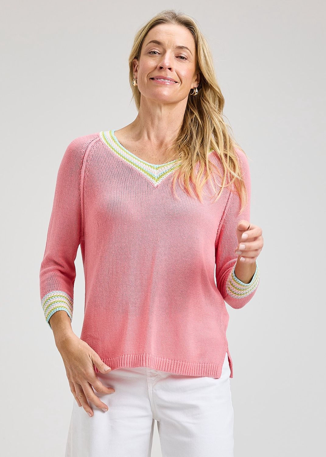 Zaket + Plover Varsity V-Neck Blossom